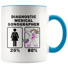 Load image into Gallery viewer, RobustCreative-Diagnostic Medical Sonographer Dabbing Unicorn 20 80 Principle Superhero Girl Womens - 11oz Accent Mug Medical Personnel Gift Idea
