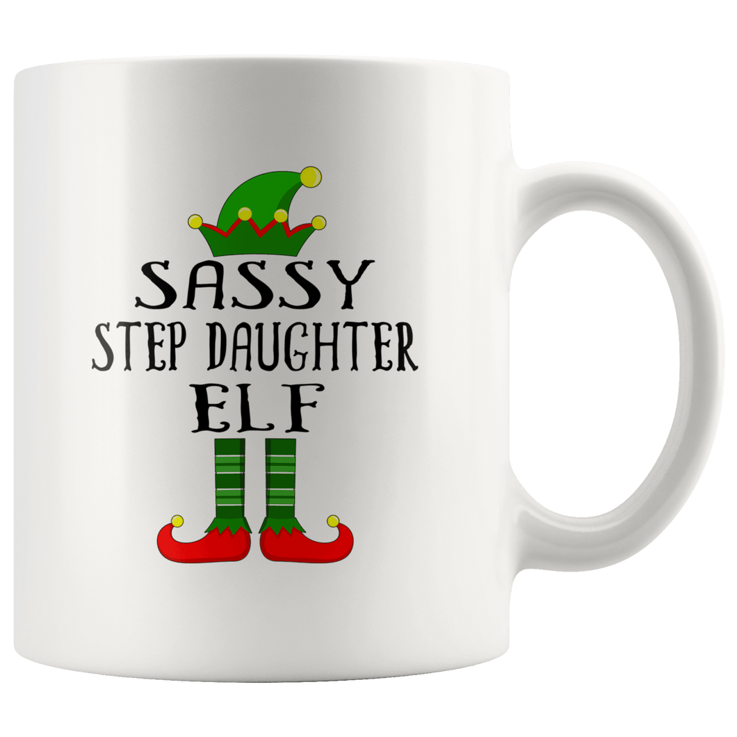 RobustCreative-Im The Sassy Step Daughter Elf Family Matching Outfits PJ - 11oz White Mug Christmas group green pjs costume Gift Idea