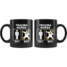 Load image into Gallery viewer, RobustCreative-Trauma Nurse Dabbing Unicorn 80 20 Principle Graduation Gift Mens - 11oz Black Mug Medical Personnel Gift Idea
