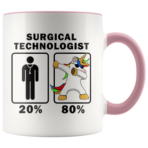 RobustCreative-Surgical Technologist Dabbing Unicorn 80 20 Principle Graduation Gift Mens - 11oz Accent Mug Medical Personnel Gift Idea