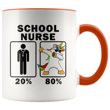 Load image into Gallery viewer, RobustCreative-School Nurse Dabbing Unicorn 80 20 Principle Graduation Gift Mens - 11oz Accent Mug Medical Personnel Gift Idea
