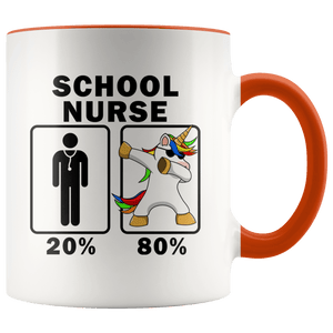 RobustCreative-School Nurse Dabbing Unicorn 80 20 Principle Graduation Gift Mens - 11oz Accent Mug Medical Personnel Gift Idea