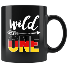 Load image into Gallery viewer, RobustCreative-Germany, Deutschland Wild One Birthday Outfit 1 German Flag Black 11oz Mug Gift Idea
