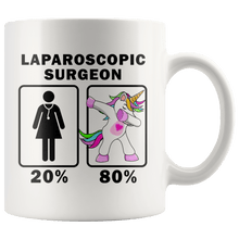 Load image into Gallery viewer, RobustCreative-Laparoscopic Surgeon Dabbing Unicorn 20 80 Principle Superhero Girl Womens - 11oz White Mug Medical Personnel Gift Idea
