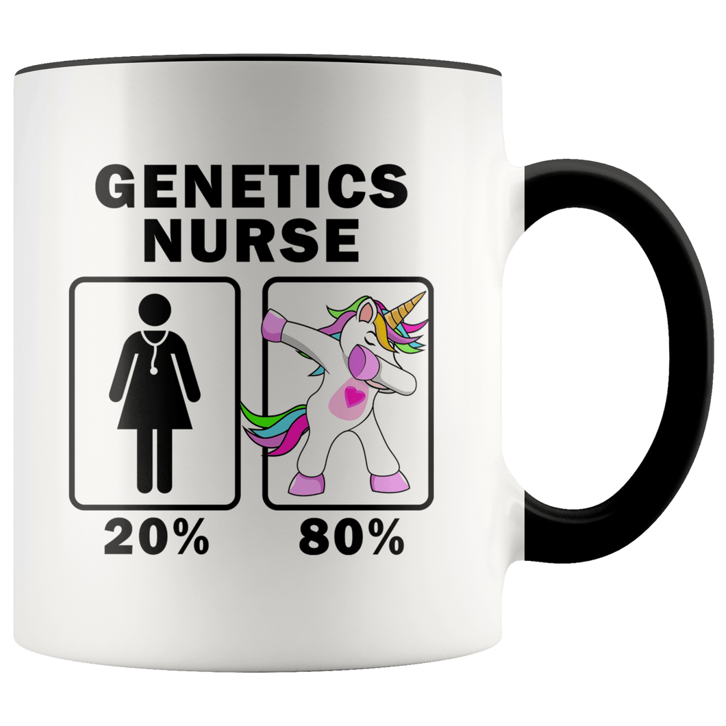 RobustCreative-Genetics Nurse Dabbing Unicorn 20 80 Principle Superhero Girl Womens - 11oz Accent Mug Medical Personnel Gift Idea