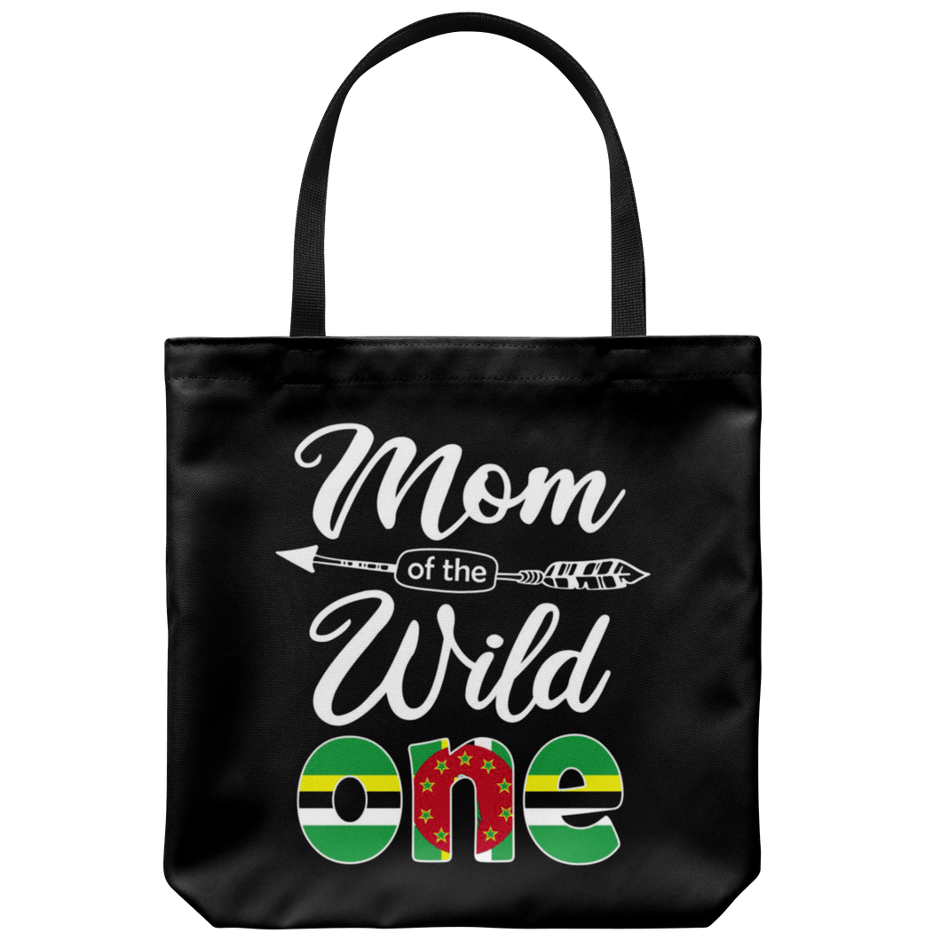 RobustCreative-Dominican Mom of the Wild One Birthday Dominica Flag Tote Bag Gift Idea