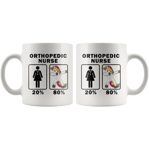 RobustCreative-Orthopedic Nurse Dabbing Unicorn 80 20 Principle Superhero Girl Womens - 11oz White Mug Medical Personnel Gift Idea