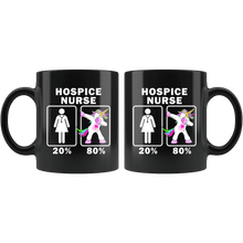 Load image into Gallery viewer, RobustCreative-Hospice Nurse Dabbing Unicorn 20 80 Principle Superhero Girl Womens - 11oz Black Mug Medical Personnel Gift Idea

