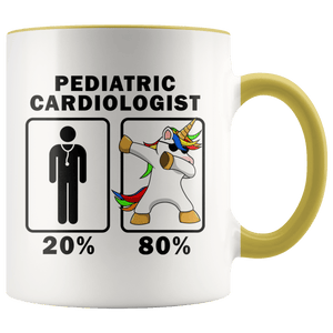 RobustCreative-Pediatric Cardiologist Dabbing Unicorn 80 20 Principle Graduation Gift Mens - 11oz Accent Mug Medical Personnel Gift Idea