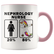 Load image into Gallery viewer, RobustCreative-Nephrology Nurse Dabbing Unicorn 80 20 Principle Superhero Girl Womens - 11oz Accent Mug Medical Personnel Gift Idea
