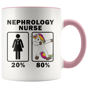 RobustCreative-Nephrology Nurse Dabbing Unicorn 80 20 Principle Superhero Girl Womens - 11oz Accent Mug Medical Personnel Gift Idea