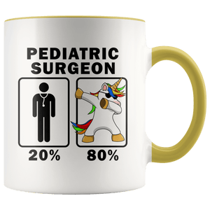 RobustCreative-Pediatric Surgeon Dabbing Unicorn 80 20 Principle Graduation Gift Mens - 11oz Accent Mug Medical Personnel Gift Idea