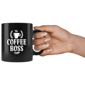 RobustCreative-Coffee Boss  for Coworker - Funny Saying Quote Black 11oz Mug Gift Idea