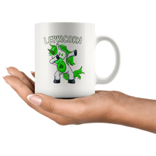 Load image into Gallery viewer, RobustCreative-Lepricorn Dabbing Unicorn Leprechaun Shamrock Kids - 11oz White Mug lucky paddys pattys day Gift Idea
