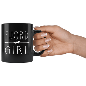 RobustCreative-Fjord Horse Girl Gifts Horses Lover Riding Racing - 11oz Black Mug Racing Lover Gift Idea