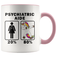 Load image into Gallery viewer, RobustCreative-Psychiatric Aide Dabbing Unicorn 80 20 Principle Superhero Girl Womens - 11oz Accent Mug Medical Personnel Gift Idea
