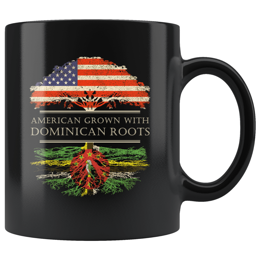 RobustCreative-Dominican Roots American Grown Fathers Day Gift - Dominican Pride 11oz Funny Black Coffee Mug - Real Dominica Hero Flag Papa National Heritage - Friends Gift - Both Sides Printed