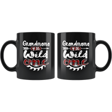 Load image into Gallery viewer, RobustCreative-Grandmama of the Wild One Lumberjack Woodworker - 11oz Black Mug red black plaid Woodworking saw dust Gift Idea
