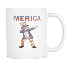 Load image into Gallery viewer, RobustCreative-Retro Merica Dabbing Uncle Sam - Merica 11oz Funny White Coffee Mug - American Flag 4th of July Independence Day - Women Men Friends Gift - Both Sides Printed (Distressed)
