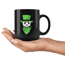 Load image into Gallery viewer, RobustCreative-Leprechaun Panda Irish Bandana Cute &amp; Funny Outfit - 11oz Black Mug lucky paddys pattys day Gift Idea
