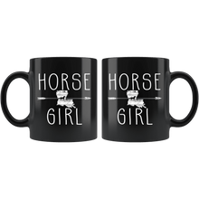 Load image into Gallery viewer, RobustCreative-Louisiana Horse Girl Gifts Louisianian Shape Country for women - 11oz Black Mug Riding Lover Gift Idea
