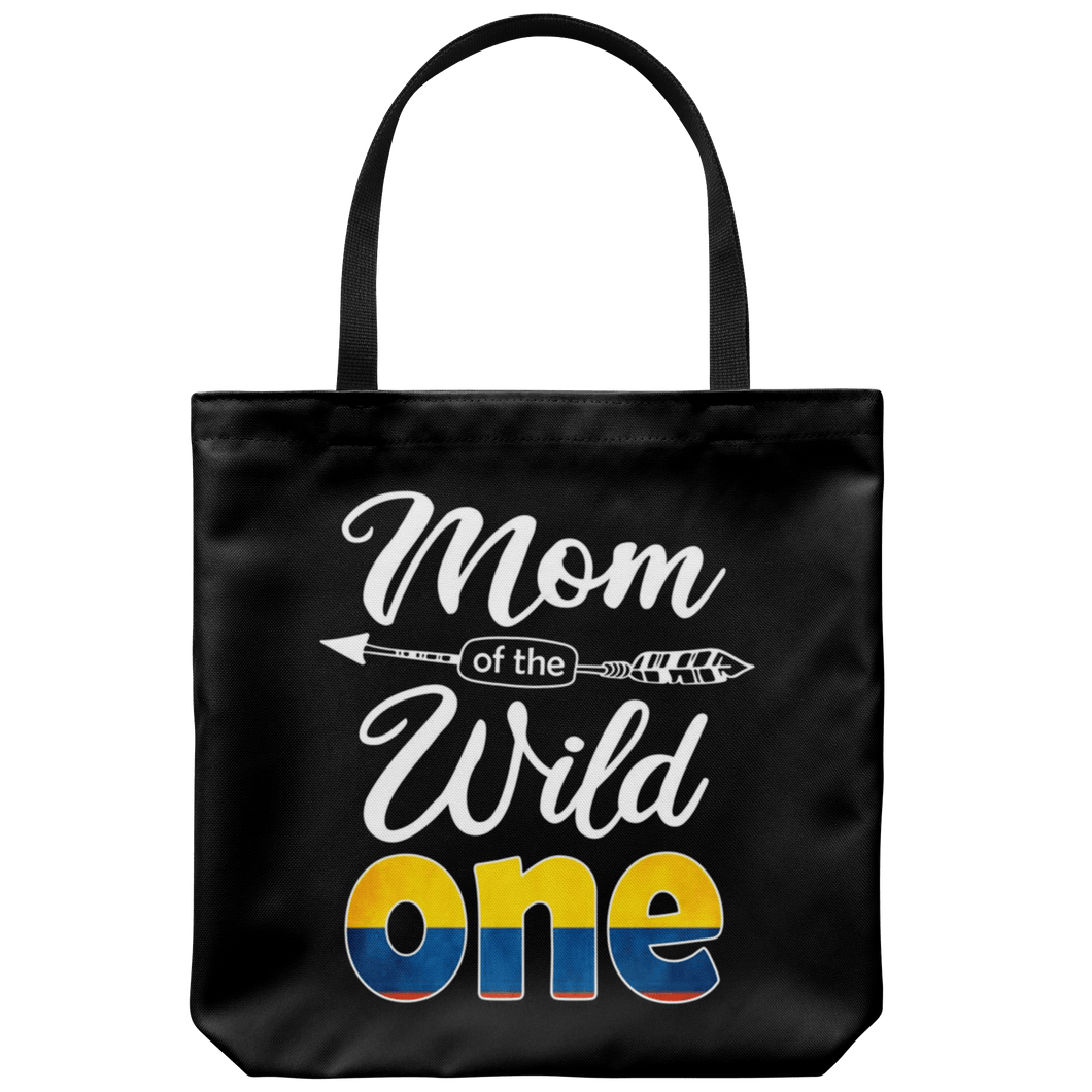 RobustCreative-Colombian Mom of the Wild One Birthday Colombia Flag Tote Bag Gift Idea