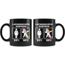 Load image into Gallery viewer, RobustCreative-Laparoscopic Surgeon Dabbing Unicorn 80 20 Principle Superhero Girl Womens - 11oz Black Mug Medical Personnel Gift Idea
