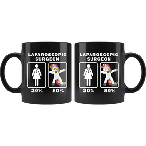 RobustCreative-Laparoscopic Surgeon Dabbing Unicorn 80 20 Principle Superhero Girl Womens - 11oz Black Mug Medical Personnel Gift Idea