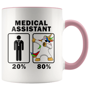 RobustCreative-Medical Assistant Dabbing Unicorn 80 20 Principle Graduation Gift Mens - 11oz Accent Mug Medical Personnel Gift Idea