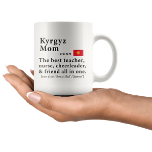 RobustCreative-Kyrgyz Mom Definition Kyrgyzstan Flag Mothers Day - 11oz White Mug family reunion gifts Gift Idea