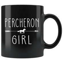 Load image into Gallery viewer, RobustCreative-Percheron Horse Girl Gifts Horses Lover Riding Racing - 11oz Black Mug Riding Lover Gift Idea
