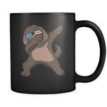 Load image into Gallery viewer, RobustCreative-Dabbing Labradoodle Dog America Flag - Patriotic Merica Murica Pride - 4th of July USA Independence Day - 11oz Black Funny Coffee Mug Women Men Friends Gift ~ Both Sides Printed
