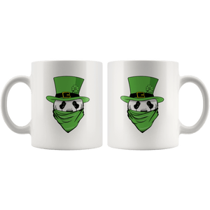 RobustCreative-Panda Leprechaun  St Patricks Day Green Bandana Kids White 11oz Mug Gift Idea