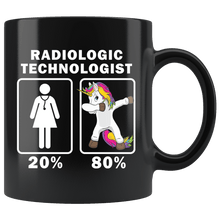 Load image into Gallery viewer, RobustCreative-Radiologic Technologist Dabbing Unicorn 80 20 Principle Superhero Girl Womens - 11oz Black Mug Medical Personnel Gift Idea
