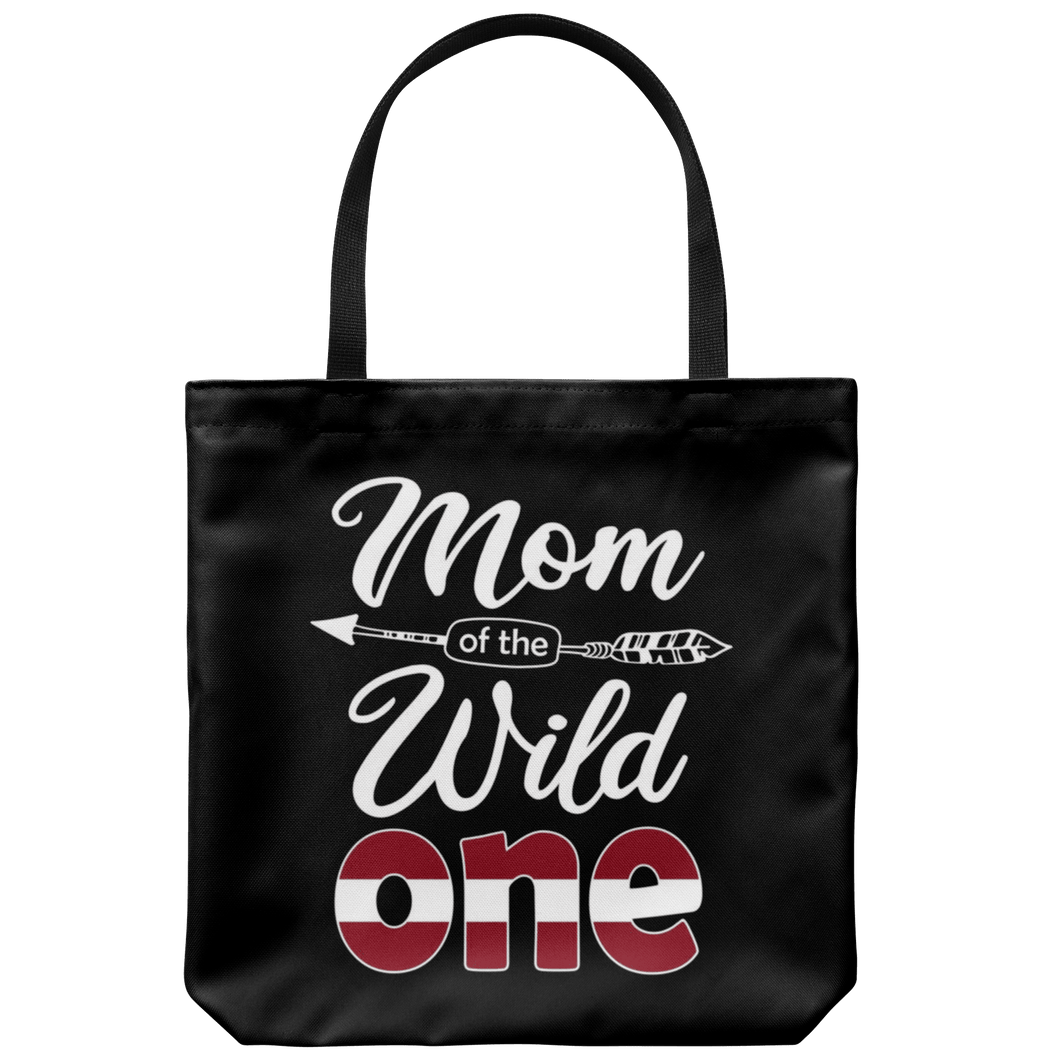 RobustCreative-Latvian Mom of the Wild One Birthday Latvia Flag Tote Bag Gift Idea