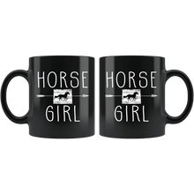 Load image into Gallery viewer, RobustCreative-Wyoming Horse Girl Gifts Wyomingite Shape Country for women - 11oz Black Mug Racing Lover Gift Idea
