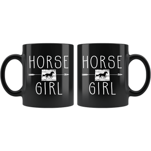 RobustCreative-Wyoming Horse Girl Gifts Wyomingite Shape Country for women - 11oz Black Mug Racing Lover Gift Idea