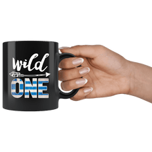 Load image into Gallery viewer, RobustCreative-Greece Wild One Birthday Outfit 1 Greek Flag Black 11oz Mug Gift Idea
