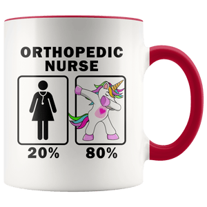 RobustCreative-Orthopedic Nurse Dabbing Unicorn 20 80 Principle Superhero Girl Womens - 11oz Accent Mug Medical Personnel Gift Idea