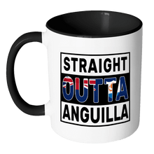 Load image into Gallery viewer, RobustCreative-Straight Outta Anguilla - Anguillian Flag 11oz Funny Black &amp; White Coffee Mug - Independence Day Family Heritage - Women Men Friends Gift - Both Sides Printed (Distressed)
