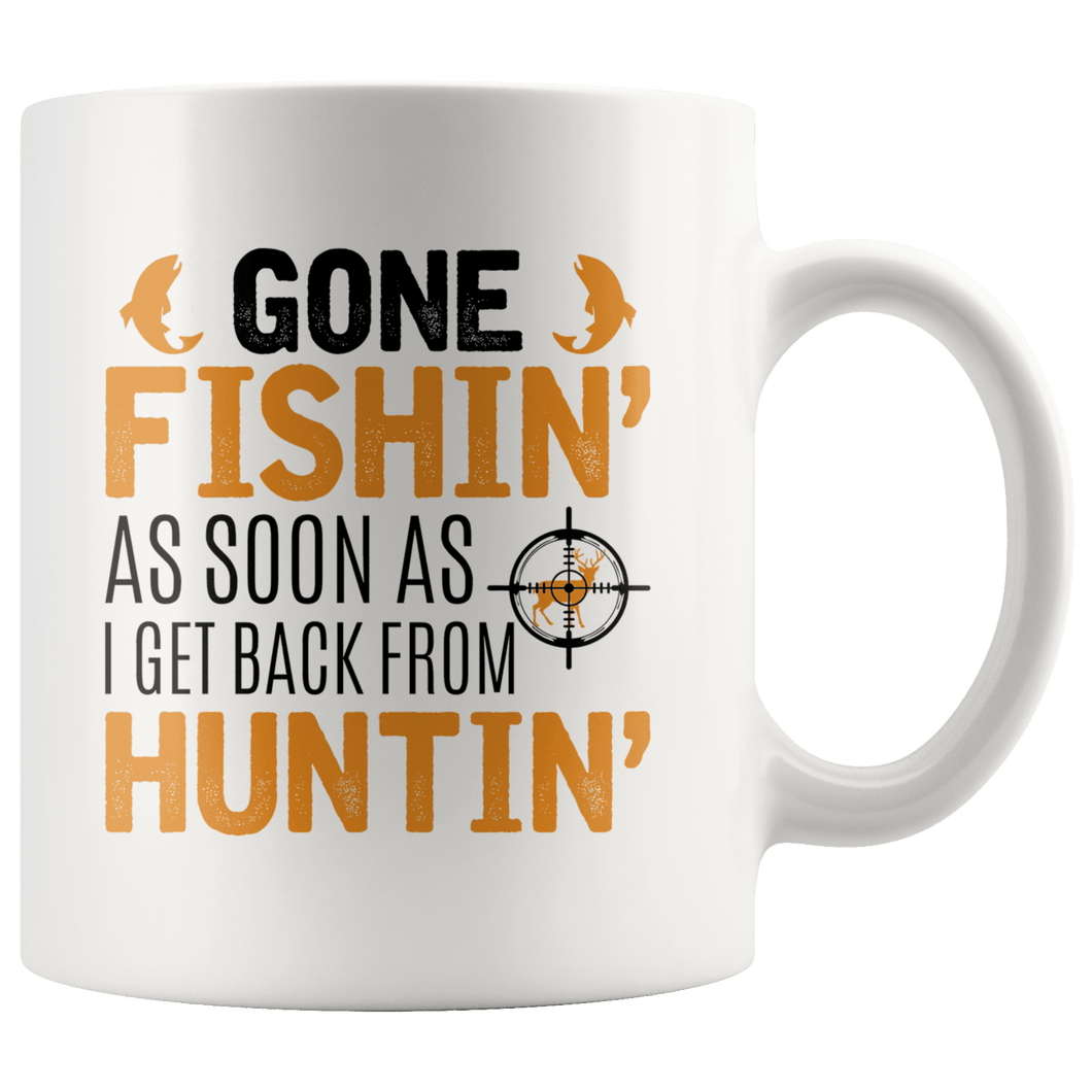 RobustCreative-Hunting & Fishing Gift for Hunters Love Hunt Fish - 11oz White Mug deer elk duck bear coyote pheasant coon turkey bird Gift Idea