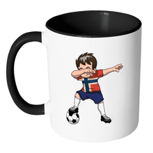 Load image into Gallery viewer, RobustCreative-Dabbing Soccer Boys Norway Norwegian Oslo Gift National Soccer Tournament Game 11oz Black &amp; White Coffee Mug ~ Both Sides Printed
