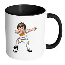 Load image into Gallery viewer, RobustCreative-Dabbing Soccer Boys Cyprus Cypriot Nicosia Gift National Soccer Tournament Game 11oz Black &amp; White Coffee Mug ~ Both Sides Printed
