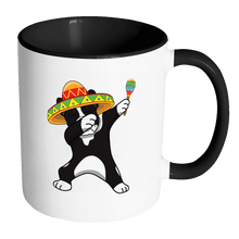Load image into Gallery viewer, RobustCreative-Dabbing French Bulldog Dog in Sombrero - Cinco De Mayo Mexican Fiesta - Dab Dance Mexico Party - 11oz Black &amp; White Funny Coffee Mug Women Men Friends Gift ~ Both Sides Printed
