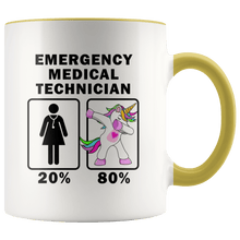 Load image into Gallery viewer, RobustCreative-Emergency Medical Technician Dabbing Unicorn 20 80 Principle Superhero Girl Womens - 11oz Accent Mug Medical Personnel Gift Idea
