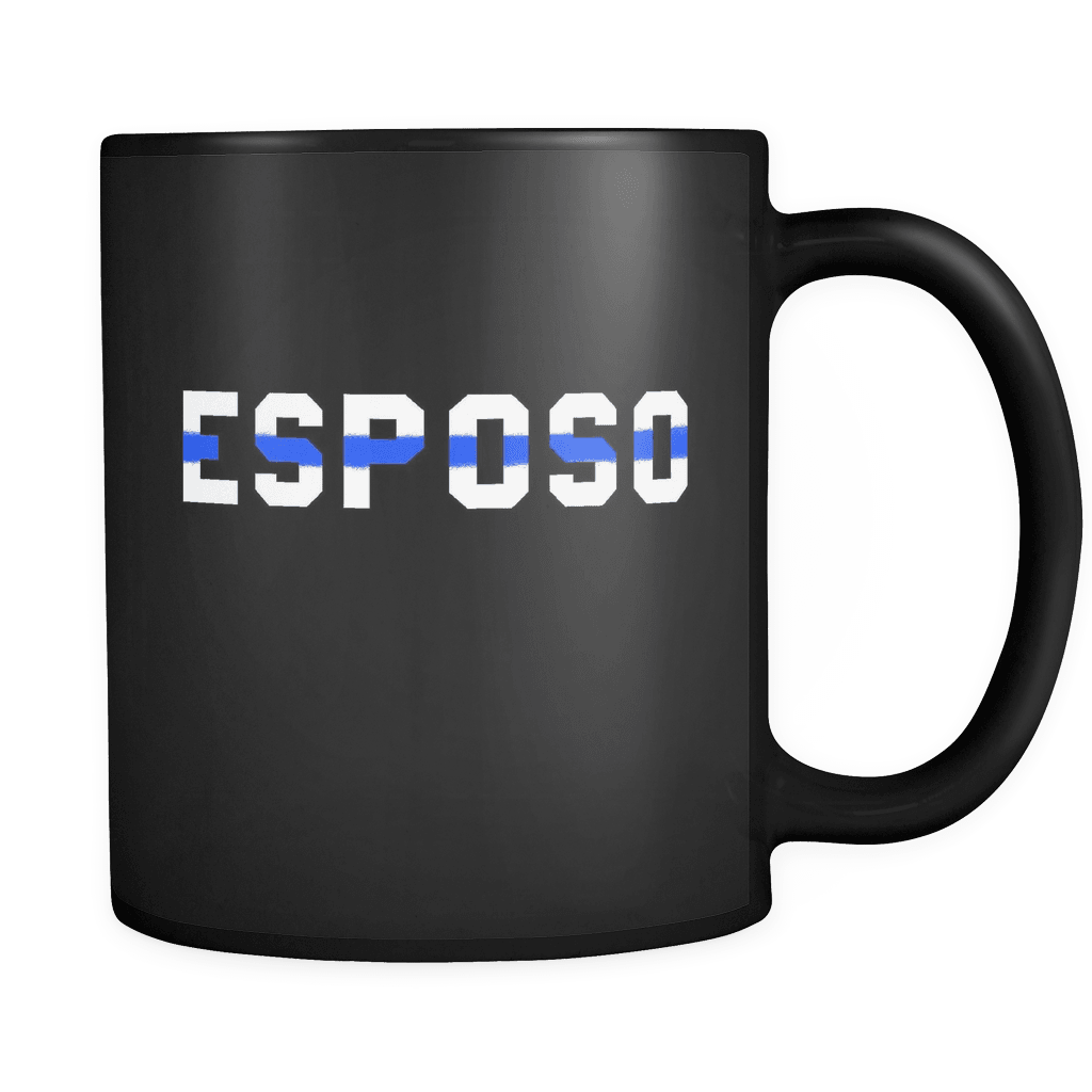 RobustCreative-Police Officer Esposo patriotic Trooper Cop Thin Blue Line  Law Enforcement Officer 11oz Black Coffee Mug ~ Both Sides Printed