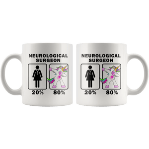 RobustCreative-Neurological Surgeon Dabbing Unicorn 20 80 Principle Superhero Girl Womens - 11oz White Mug Medical Personnel Gift Idea