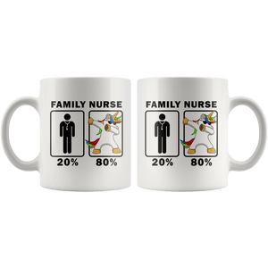 RobustCreative-Family Nurse Dabbing Unicorn 80 20 Principle Graduation Gift Mens - 11oz White Mug Medical Personnel Gift Idea