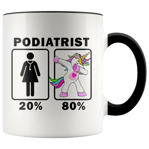 RobustCreative-Podiatrist Dabbing Unicorn 20 80 Principle Superhero Girl Womens - 11oz Accent Mug Medical Personnel Gift Idea