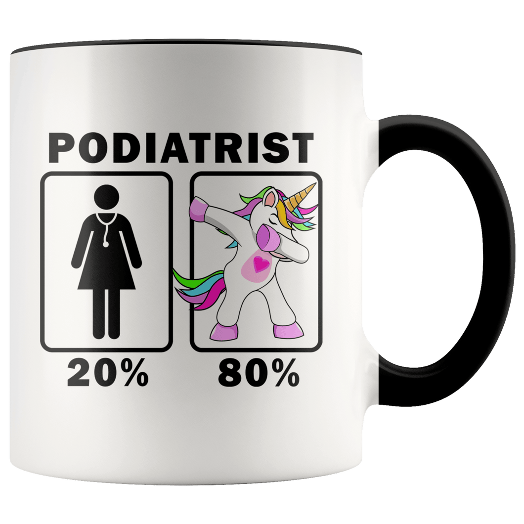 RobustCreative-Podiatrist Dabbing Unicorn 20 80 Principle Superhero Girl Womens - 11oz Accent Mug Medical Personnel Gift Idea